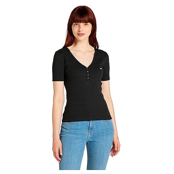 Lee Rib Henley Kurzärmeliges T-shirt S Washed Black günstig online kaufen