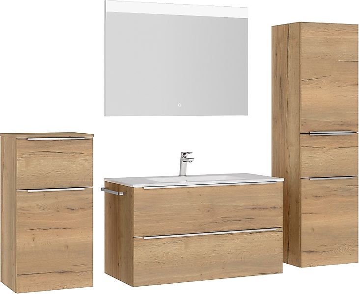 nobilia® Badmöbel-Set Levere, (4-St., vormontiert, mit günstig online kaufen