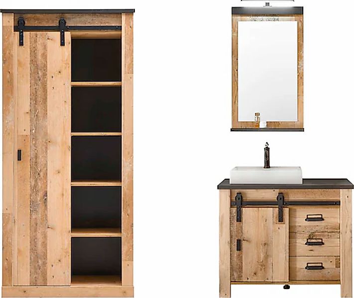 Home affaire Badmöbel-Set »SHERWOOD, Bad im modernen Design, 3-teiliges Bad günstig online kaufen