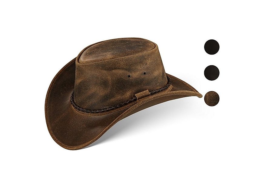 BLACK FOREST FOX Cowboyhut Western Cowboy Rindsleder Hut Herren JERO in 3 F günstig online kaufen
