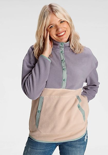 Polarino Fleecepullover mit Colourblocking-Optik, mit Kängurutasche, günstig online kaufen