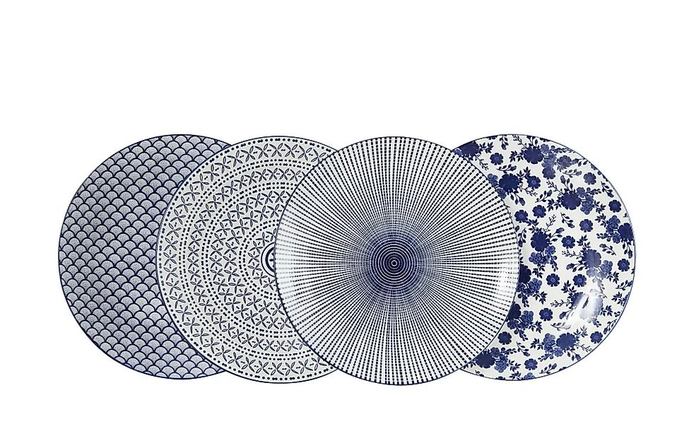 KHG Speiseteller 4er Set Vario ¦ blau ¦ Porzellan ¦ Maße (cm): H: 2,5  Ø: 2 günstig online kaufen