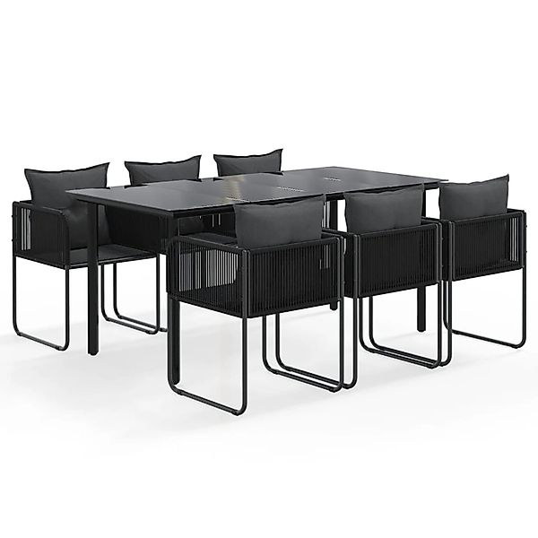 vidaXL 7-Tlg Garten-Essgruppe Schwarz 3156497 günstig online kaufen