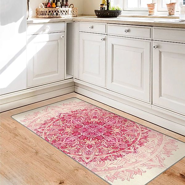 Teppich Mandala Aquarell Ornament pink günstig online kaufen