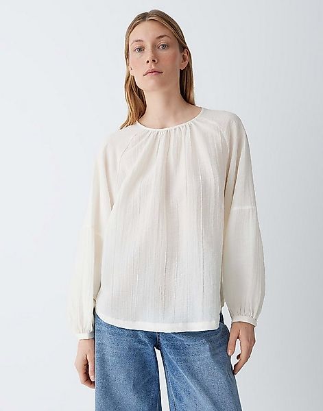 OPUS Langarmbluse Feminine Tunikabluse in Crinkle-Optik Ballonärmel, Kräuse günstig online kaufen