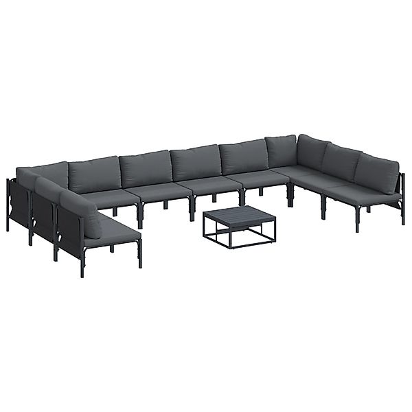 vidaXL Garten-Sofa-Set 11-Tlg Anthrazit Stahl 3379013 günstig online kaufen