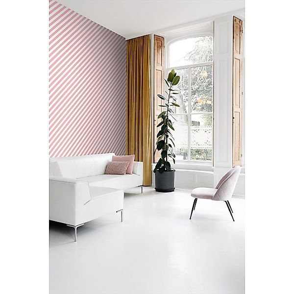 ESTAhome Tapete Streifen Rosa und Weiß 50 x 900 cm 139953 günstig online kaufen