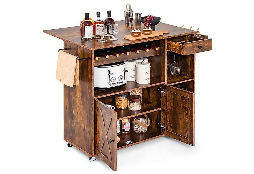 KOMFOTTEU Küchenwagen, freistehender Rollwagen für Küche, Esszimmer günstig online kaufen