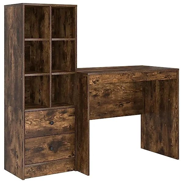 vidaXL Schreibtisch mit Schubladen 2-Tlg Geräucherte Eiche 3337365 günstig online kaufen