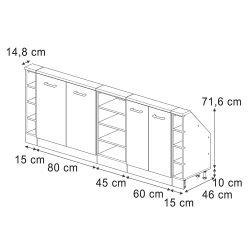 Vicco Unterschrank R-Line, Weiß Landhaus/Anthrazit, 215 günstig online kaufen