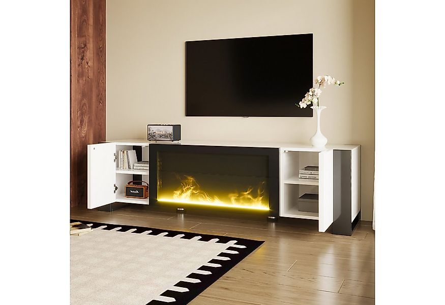STILVORA Lowboard mit elektrischem Kamin Flammeneffekt,TV-Schrank TV-Regal günstig online kaufen