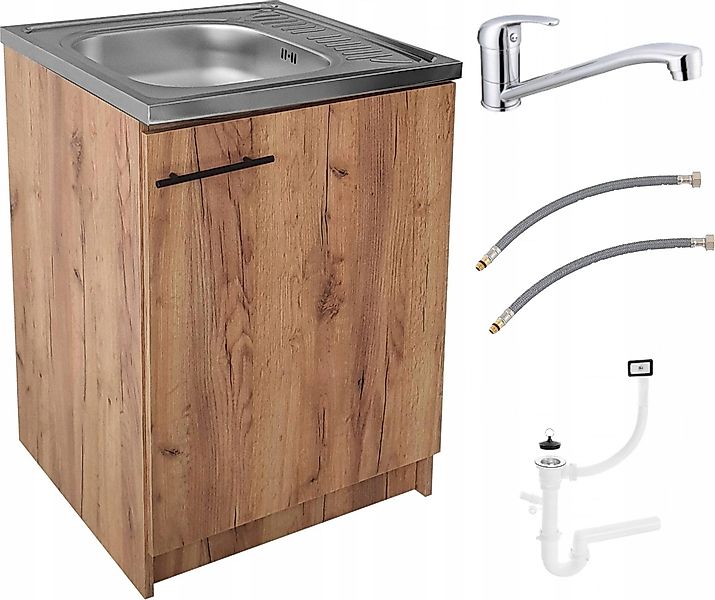 STAMAR Spülenschrank Küchenschrank 60cm Eiche Gold günstig online kaufen