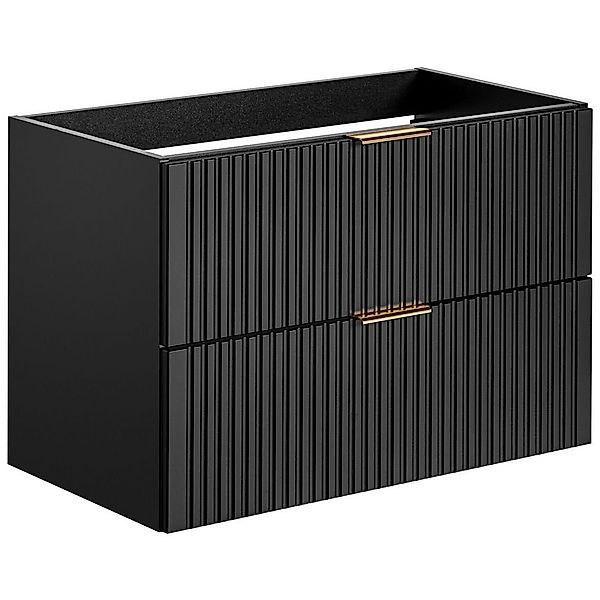 Lomadox Waschbeckenschrank ADELAIDE-56-BLACK schwarz 2 Softclose-Auszüge günstig online kaufen