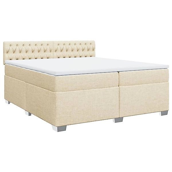 vidaXL Boxspringbett mit Matratze Creme 200x200 cm Stoff 3286007 günstig online kaufen