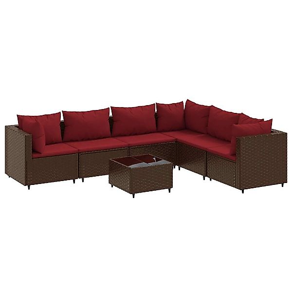 vidaXL Gartenlounge-Set 7-tlg. Garten-Lounge-Set mit Kissen günstig online kaufen