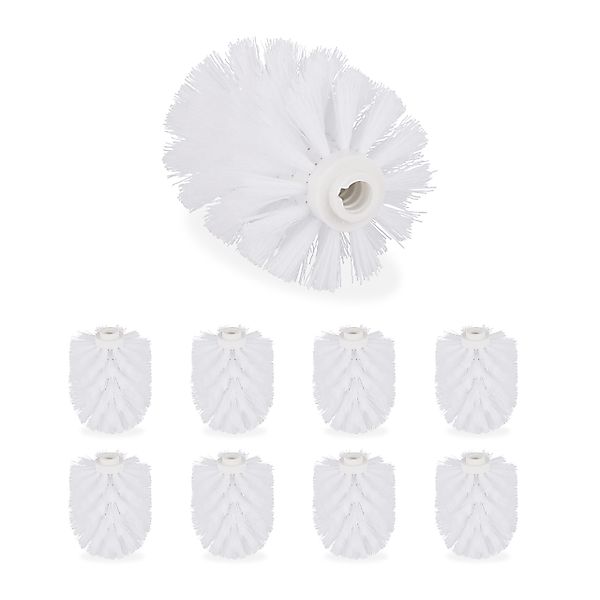 relaxdays Toilettenpapierhalter Klobürste Ersatzbürstenkopf 9er Set, günstig online kaufen