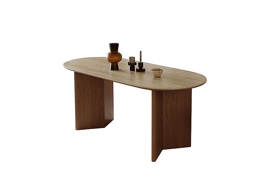 Vintagehaus Essgruppe Travertin Tisch Tivoli + Esszimmerstühle Linea günstig online kaufen