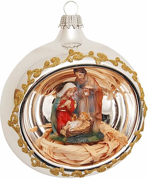 Krebs Glas Lauscha Weihnachtsbaumkugel "mungeblasene Reflex-Glaskugel mit f günstig online kaufen