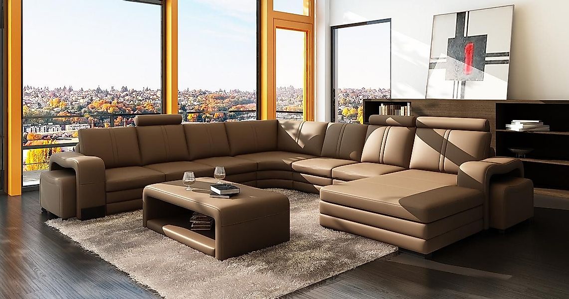 Xlmoebel Wohnlandschaft Großes Multifunktions Ledersofa Eckcouch günstig online kaufen