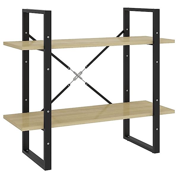 vidaXL Bücherregal Bücherregal 2 Fächer Sonoma-Eiche günstig online kaufen