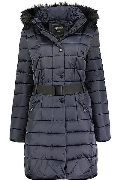 Geo Norway Winterjacke elegante Damen Jacke baanemone Navy S mit Kunstfellk günstig online kaufen