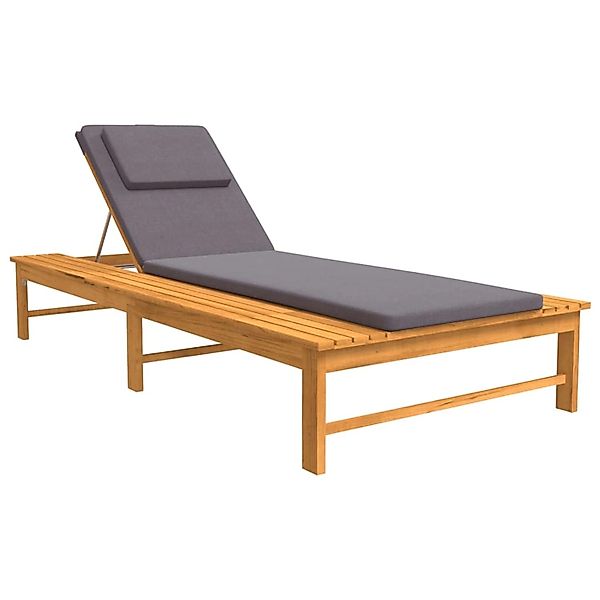 vidaXL Gartenliege Sonnenliege mit Dunkelgrauem Kissen günstig online kaufen