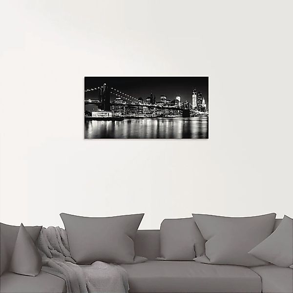 Artland Glasbild "Nächtliche Skyline Manhattan I", Amerika, (1 St.), in ver günstig online kaufen