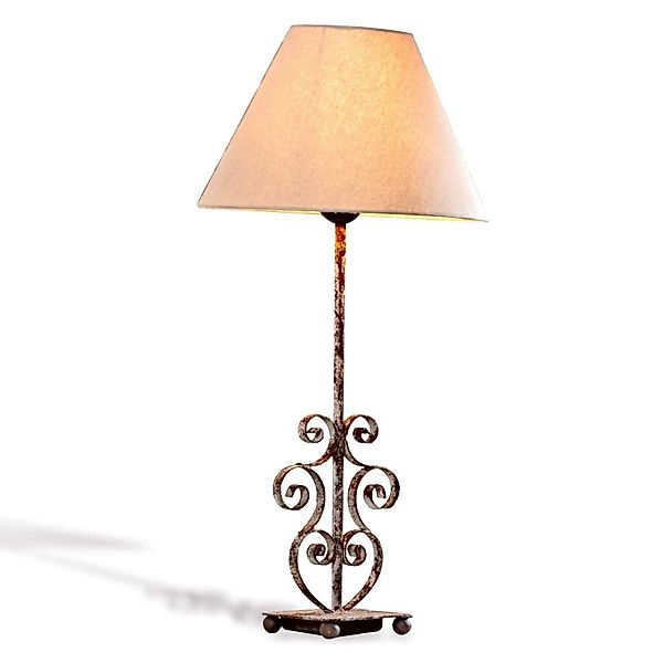 Mirabeau Tischleuchte Tischlampe Clamart leinen/antikbraun günstig online kaufen