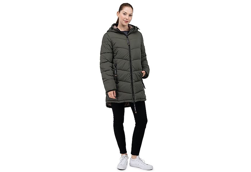 SUBLEVEL Steppjacke Damen Mantel mit Kapuze lange Winter Jacke Parka Stehkr günstig online kaufen