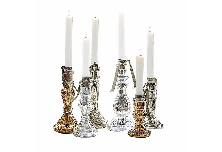 Mirabeau Kerzenständer Kerzenständer 6er Set Quirène gold/klar günstig online kaufen