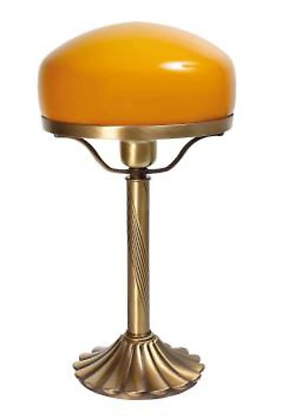 Echte Messing Tischleuchte Orange Glas Schirm günstig online kaufen