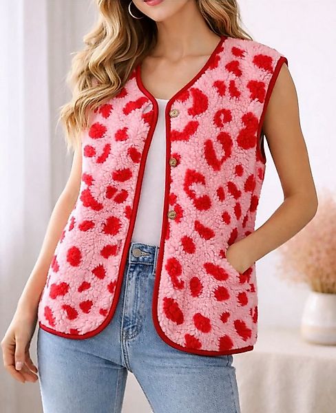 von Herzen Fellimitatweste LEO TEDDYWESTE "PINK & FIRE" - Onesize - Leoprin günstig online kaufen
