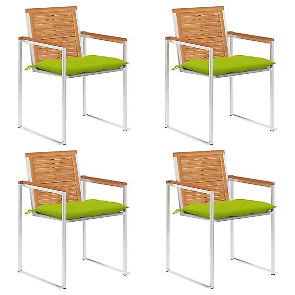 vidaXL Gartenstühle 4 Stk mit Kissen Massivholz Akazie 3078496 günstig online kaufen