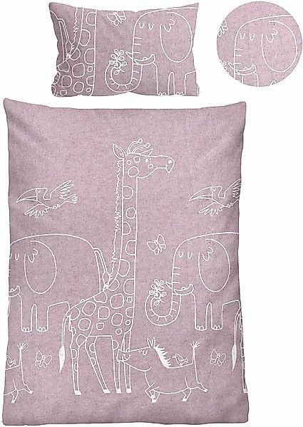Biberna Kinderbettwäsche »0840520«, kuschelig warm, samtweich, Melange, 100 günstig online kaufen