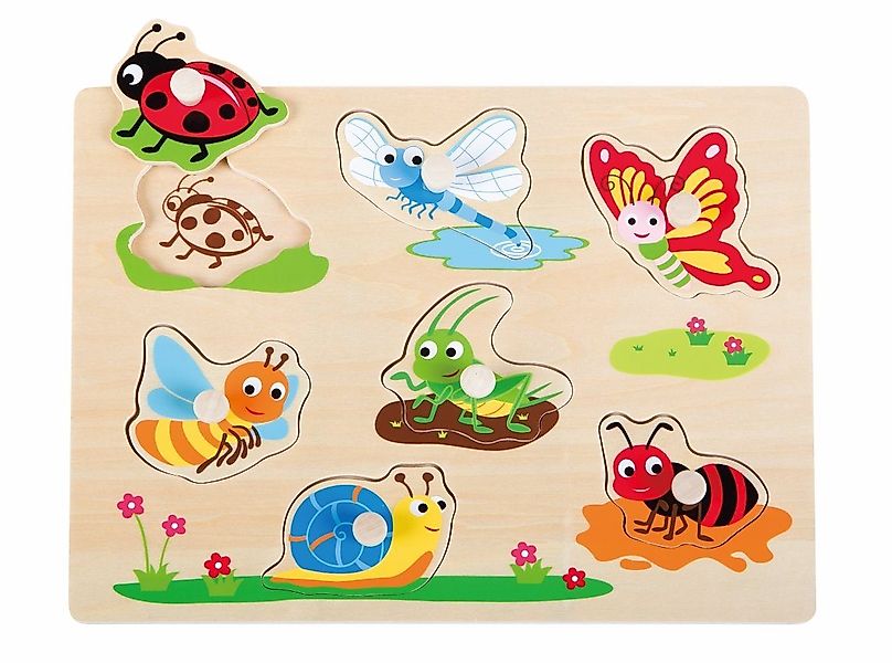 Lelin Steckpuzzle 20085 Holzpuzzle "Insekten" mit günstig online kaufen
