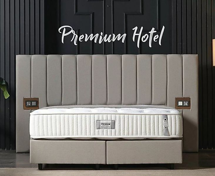 Villa Möbel Polsterbett Premium (Bett, 3-tlg., mit gestepptem Kopfteil in p günstig online kaufen