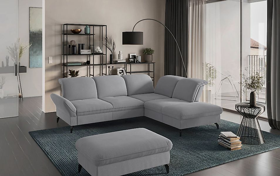 sit&more Ecksofa "Leandro L-Form" Wahlweise mit Bett-, Kopfteil - und Armle günstig online kaufen