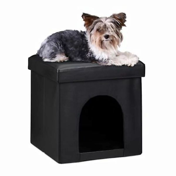relaxdays Hundebox Sitzhocker schwarz günstig online kaufen
