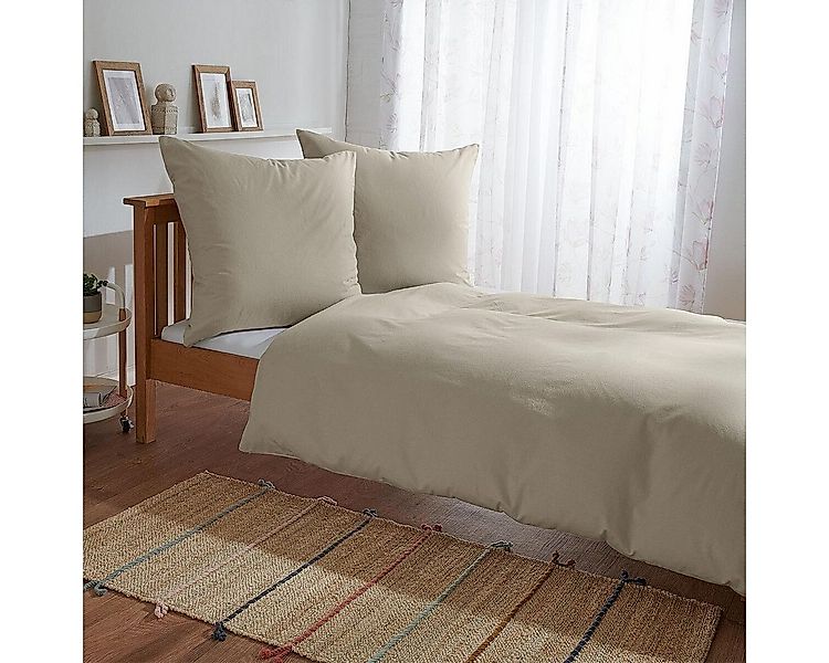 TRAUMSCHLAF Bettwäsche Uni Feinbiber, Biber, 2 teilig, feine warme weiche B günstig online kaufen