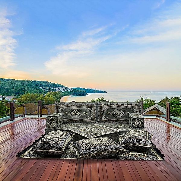 CaddeBuy Sofa Orientalisches Sofa Sitzecke Palettensofa Anthrazit mit gefül günstig online kaufen