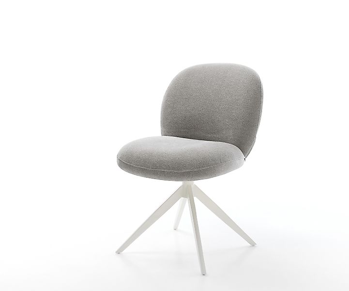 Drehstuhl Nube-Flex Strukturstoff Soft Grau Kreuzgestell breit Weiß 360° dr günstig online kaufen
