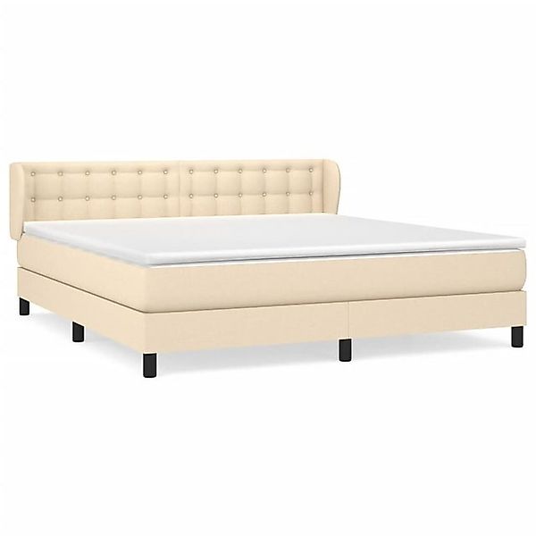 vidaXL Boxspringbett Boxspringbett mit Matratze Creme 160x200 cm Stoff Bett günstig online kaufen