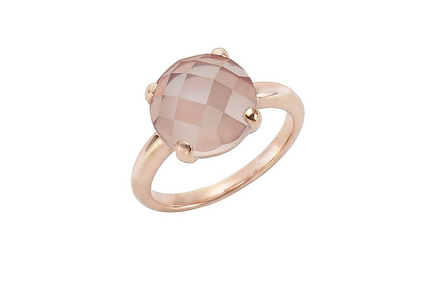Jamelli Fingerring 925 Sterling Silber rosé-vergoldet mit echtem Rosenquarz günstig online kaufen
