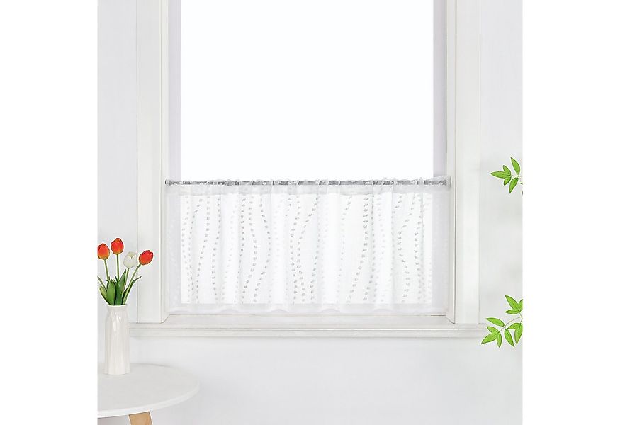 Joyswahl Scheibengardine, Stangendurchzug, transparent, Wellenmuster mit kl günstig online kaufen