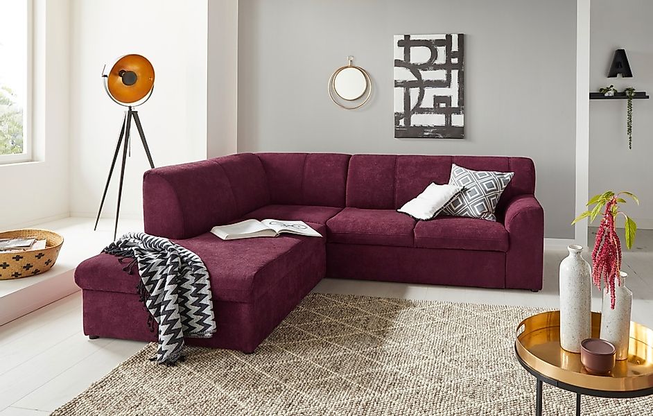 DOMO collection Ecksofa "Topper zeitlos elegant, kompakte Stellmaße, OTTOs günstig online kaufen