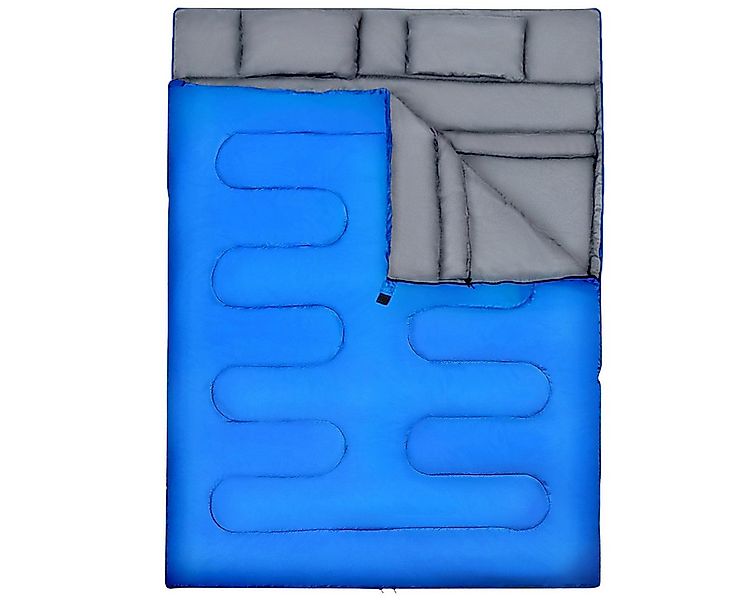 COSTWAY Doppelschlafsack, 220x150cm, 2 Personen+Kissen, 3 Jahreszeiten, 0°C günstig online kaufen