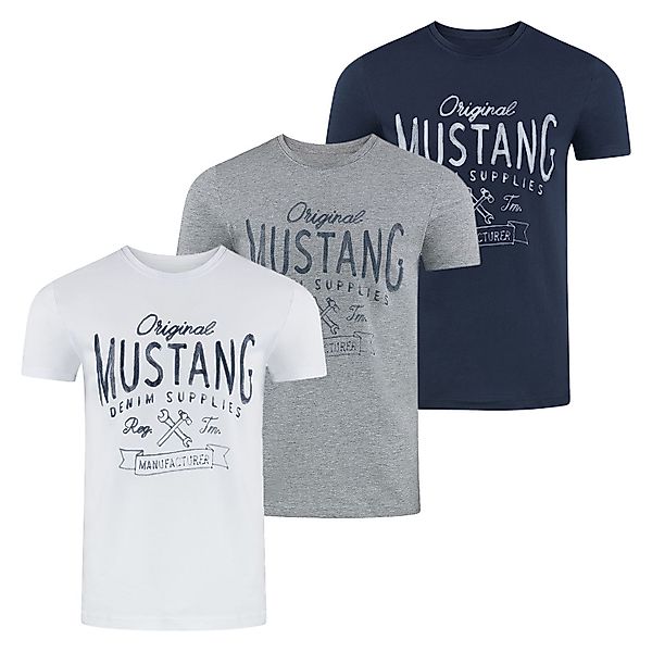 MUSTANG T-Shirt Herren Printshirt Regular Fit günstig online kaufen