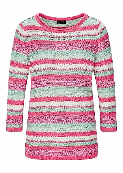 GOLDNER Rundhalspullover "Baumwollpullover mit Ringel-Muster" Strukturierte günstig online kaufen