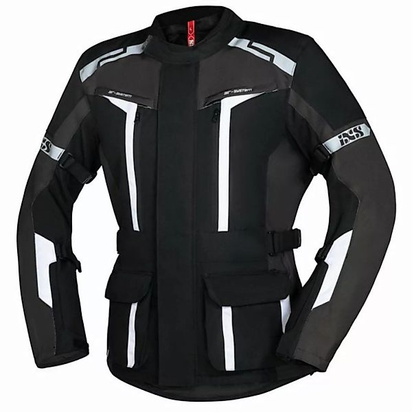 IXS Motorradjacke iXS Evans-ST 2.0 Textiljacke Herren schwarz / grau / weiß günstig online kaufen