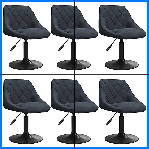 vidaXL Esszimmerstühle 6 Stk Drehbar Dunkelgrau Samt 3088803 günstig online kaufen